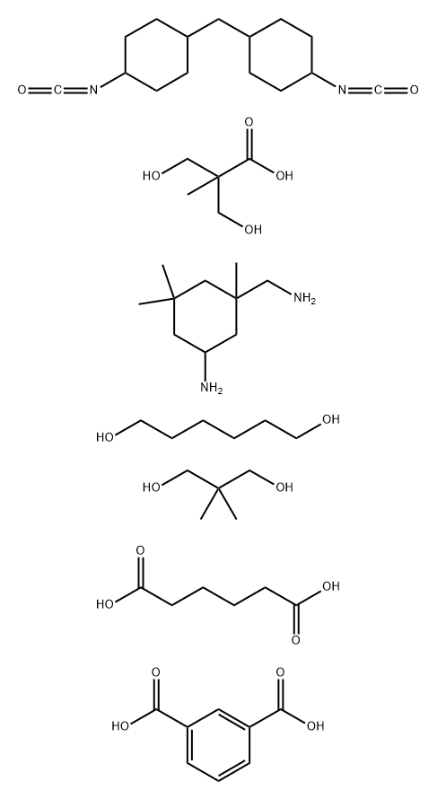 1,3-Benzenedicarboxylic acid, polymer with 5-amino-1,3,3-trimethylcyclohexanemethanamine, 2,2-dimethyl-1,3-propanediol, hexanedioic acid, 1,6-hexanediol, 3-hydroxy-2-(hydroxymethyl)-2-methylpropanoic acid and 1,1-methylenebis4-isocyanatocyclohexane