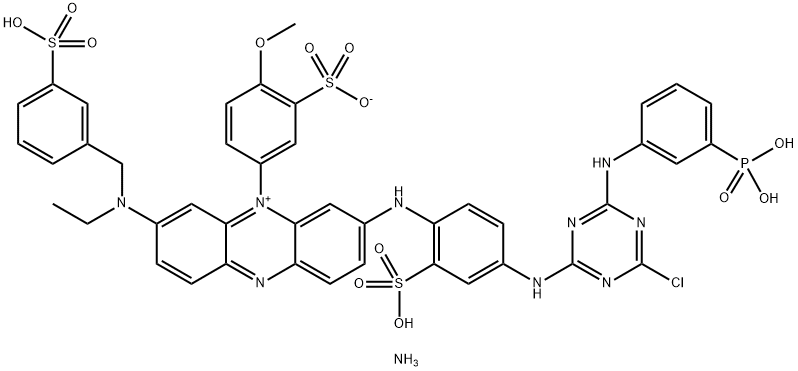 Phenazinium, 3-[[4-[[4-chloro-6-[(3-phosphonophenyl)amino]-1,3,5-triazin-2-yl]amino]-2-sulfophenyl]amino]-7-[ethyl[(3-sulfophenyl)methyl]amino]-5-(4-methoxy-3-sulfophenyl)-, hydroxide, inner salt, triammonium salt