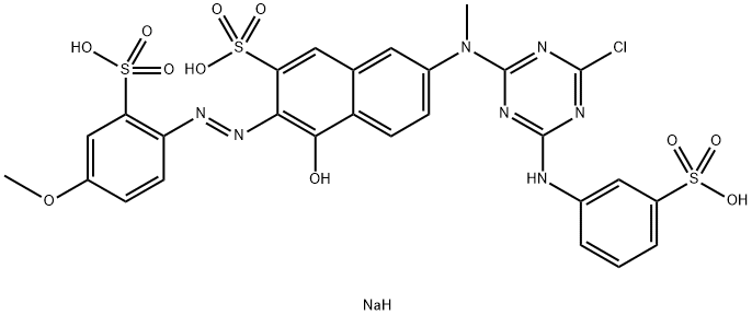 trisodium 7-[[4-chloro-6-[(3-sulphonatophenyl)amino]-1,3,5-triazin-2-yl]methylamino]-4-hydroxy-3-[(4-methoxy-2-sulphonatophenyl)azo]naphthalene-2-sulphonate