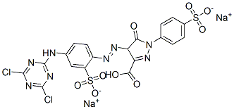 disodium hydrogen 4-[[4-[(4,6-dichloro-1,3,5-triazin-2-yl)amino]-2-sulphonatophenyl]azo]-4,5-dihydro-5-oxo-1-(4-sulphonatophenyl)-1H-pyrazole-3-carboxylate