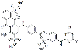 trisodium 5-amino-8-[[4-[[4-[(4,6-dichloro-1,3,5-triazin-2-yl)amino]-2-sulphonatophenyl]azo]phenyl]amino]-9,10-dihydro-9,10-dioxoanthracene-1,6-disulphonate