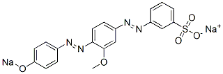 3-[[4-[[4-(Sodiooxy)phenyl]azo]-3-methoxyphenyl]azo]benzenesulfonic acid sodium salt