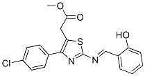 4-(p-Chlorophenyl)-2-[(o-hydroxybenzylidene)amino]-5-thiazoleacetic acid methyl ester