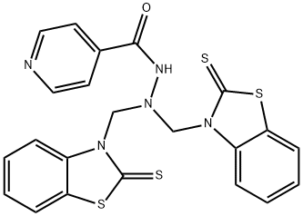 4-Pyridinecarboxylic acid 2,2-bis[[2-thioxobenzothiazol-3(2H)-yl]methyl] hydrazide