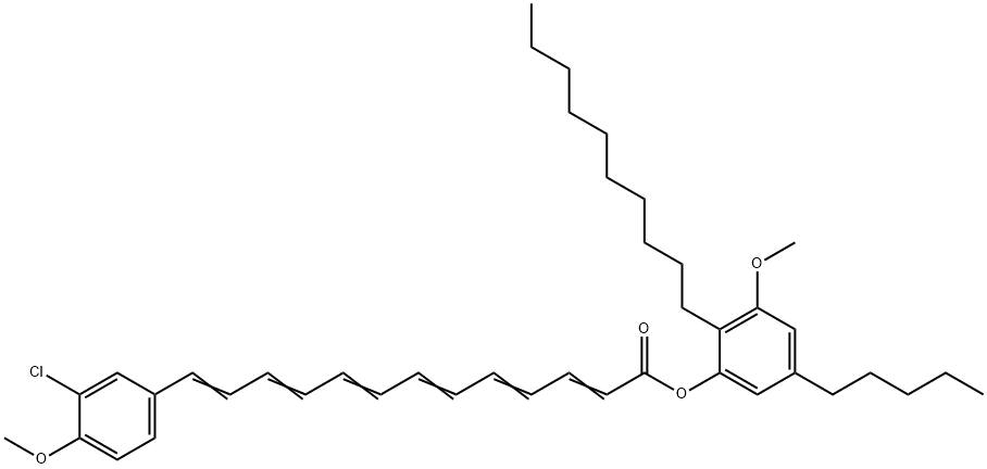 13-(3-Chloro-4-methoxyphenyl)-2,4,6,8,10,12-tridecahexaenoic acid 2-decyl-3-methoxy-5-pentylphenyl ester