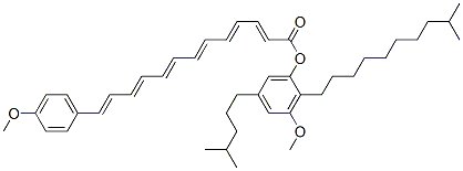 13-(4-Methoxyphenyl)-2,4,6,8,10,12-tridecahexaenoic acid 3-methoxy-2-(9-methyldecyl)-5-(4-methylpentyl)phenyl ester