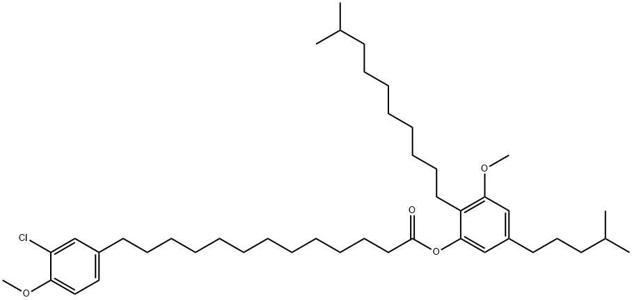 13-(3-Chloro-4-methoxyphenyl)tridecanoic acid 3-methoxy-2-(9-methyldecyl)-5-(4-methylpentyl)phenyl ester