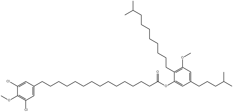 15-(3,5-Dichloro-4-methoxyphenyl)pentadecanoic acid 3-methoxy-2-(9-methyldecyl)-5-(4-methylpentyl)phenyl ester