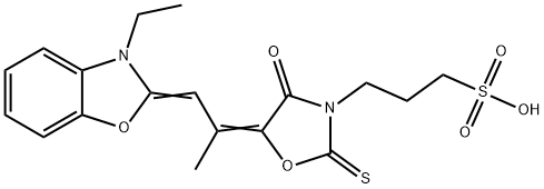 5-[2-(3-ethyl-2(3H)-benzoxazol-1-ylidene)-1-methylethylidene]-4-oxo-2-thioxo-3-oxazolidinepropionosulphonic acid