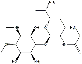 4-Amino-3-O-[6-amino-2-[(aminoacetyl)amino]-2,3,4,6,7-pentadeoxy-β-L-lyxo-heptopyranosyl]-1,4-dideoxy-6-O-methyl-1-(methylamino)-L-chiro-inositol