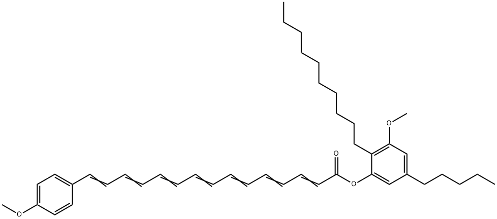 15-(4-Methoxyphenyl)-2,4,6,8,10,12,14-pentadecaheptaenoic acid 2-decyl-3-methoxy-5-pentylphenyl ester