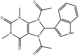 1H-Purine-2,6-dione,  7,9-diacetyl-3,7,8,9-tetrahydro-8-(1H-indol-3-yl)-1,3-dimethyl-