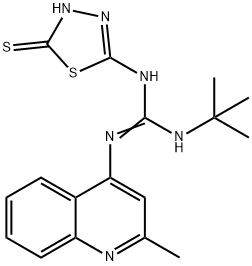 Guanidine, 1-tert-butyl-3-(5-mercapto-1,3,4-thiadiazol-2-yl)-2-(2-meth yl-4-quinolyl)-