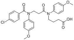 N-(N-(p-Chlorobenzoyl)-2-(p-anisidino)propionyl)-4-(p-anisidino)butyri c acid