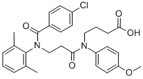 N-(N-(p-Chlorobenzoyl)-3-(2,6-dimethylanilino)propionyl)-4-(p-anisidin o)butyric acid