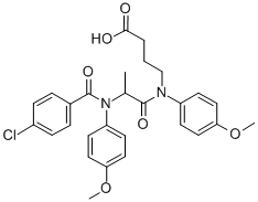 N-(N-(p-Chlorobenzoyl)-3-(p-anisidino)propionyl)-4-(p-anisidino)butyri c acid