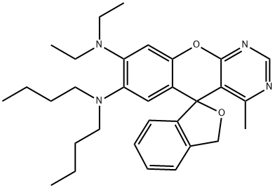 7-(Dibutylamino)-8-(diethylamino)-4-methylspiro[5H-[1]benzopyrano[2,3-d]pyrimidine-5,1'(3'H)-isobenzofuran]