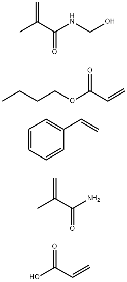 2-Propenoic acid, polymer with butyl 2-propenoate, ethenylbenzene, N-(hydroxymethyl)-2-methyl-2-propenamide and 2-methyl-2-propenamide