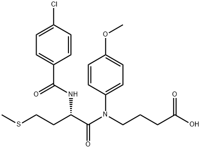 4-[[(2S)-2-[(4-chlorobenzoyl)amino]-4-methylsulfanyl-butanoyl]-(4-meth oxyphenyl)amino]butanoic acid