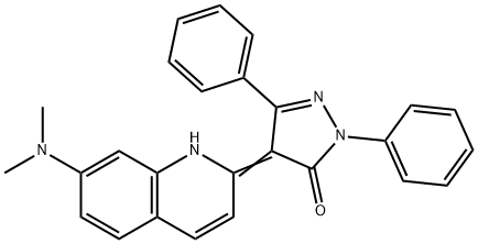 3H-Pyrazol-3-one, 4-7-(dimethylamino)-2(1H)-quinolinylidene-2,4-dihydro-2,5-diphenyl-