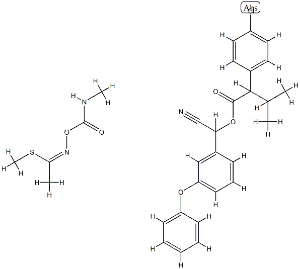 Benzeneacetic acid, 4-chloro-alpha-(1-methylethyl)-, cyano(3-phenoxyph enyl)methyl ester mixt. with methyl N-(((methylamino)carbonyl)oxy)etha nimidothioate