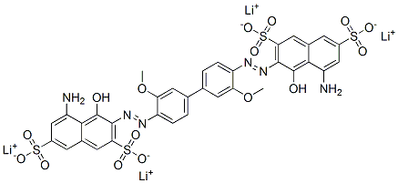 tetralithium 3,3'-[(3,3'-dimethoxy[1,1'-biphenyl]-4,4'-diyl)bis(azo)]bis[5-amino-4-hydroxynaphthalene-2,7-disulphonate]