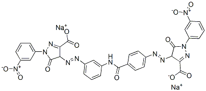 4-[[3-[[4-[[[3-Carboxy-4,5-dihydro-1-(3-nitrophenyl)-5-oxo-1H-pyrazol]-4-yl]azo]benzoyl]amino]phenyl]azo]-4,5-dihydro-1-(3-nitrophenyl)-5-oxo-1H-pyrazole-3-carboxylic acid disodium salt
