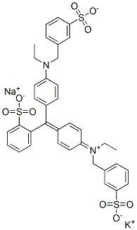 dihydrogen (ethyl)[4-[alpha-[4-[ethyl(3-sulphonatobenzyl)amino]phenyl]-2-sulphonatobenzylidene]cyclohexa-2,5-dien-1-ylidene](3-sulphonatobenzyl)ammonium, potassium sodium salt