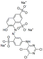 7-Hydroxy-8-[[2-sulfo-5-[(2,5,6-trichloro-4-pyrimidinyl)amino]phenyl]azo]-1,3-naphthalenedisulfonic acid trisodium salt