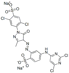 2,5-Dichloro-4-[[4-[[5-[(2,6-dichloro-4-pyrimidinyl)amino]-2-sulfophenyl]azo]-4,5-dihydro-3-methyl-5-oxo-1H-pyrazol]-1-yl]benzenesulfonic acid disodium salt