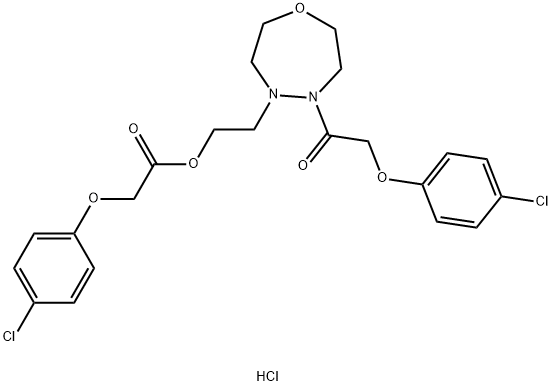 Acetic acid, (4-chlorophenoxy)-, 2-(5-((4-chlorophenoxy)acetyl)tetrahy dro-1,4,5-oxadiazepin-4(5H)-yl)ethyl ester, monohydrochloride