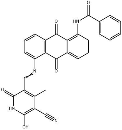 N-[5-[[(5-cyano-1,2-dihydro-6-hydroxy-4-methyl-2-oxo-3-pyridyl)methylene]amino]-9,10-dihydro-9,10-dioxo-1-anthryl]benzamide