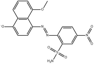 Benzenesulfonamide,  2-[(4-hydroxy-8-methoxy-1-naphthalenyl)azo]-5-nitro-,  ion(1-)  (9CI)