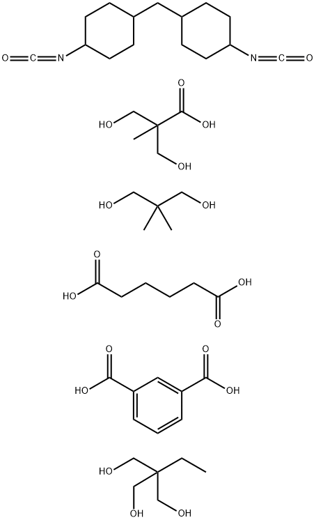 1,3-Benzenedicarboxylic acid, polymer with 2,2-dimethyl-1,3-propanediol, 2-ethyl-2-(hydroxymethyl)-1,3-propanediol, hexanedioic acid, 3-hydroxy-2-(hydroxymethyl)-2-methylpropanoic acid and 1,1-methylenebis4-isocyanatocyclohexane