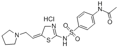 Acetamide, N-(4-(((5-(2-(1-pyrrolidinyl)ethylidene)-4,5-dihydro-2-thia zolyl)amino)sulfonyl)phenyl)-, monohydrochloride