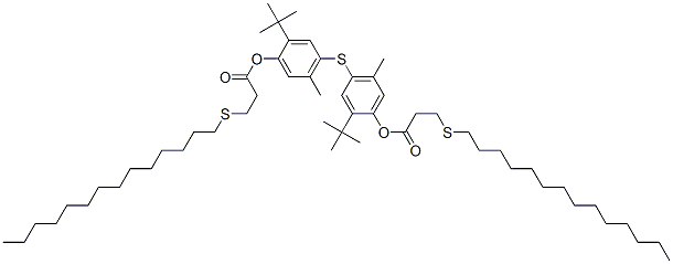 硫代双[2-(1,1-二甲基乙基)-5-甲基-4,1-亚苯基]双[3-(十四烷硫基)丙酸酯]