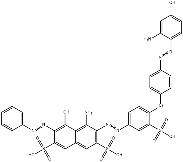 4-Amino-3-[[4-[[4-[(2-amino-4-hydroxyphenyl)azo]phenyl]amino]-3-sulfophenyl]azo]-5-hydroxy-6-(phenylazo)-2,7-naphthalenedisulfonic acid