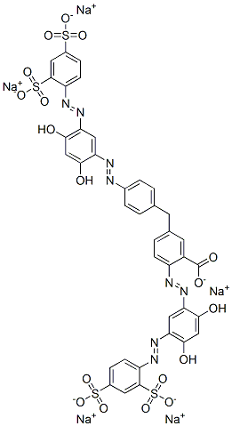 2-[[5-[(2,4-Disulfophenyl)azo]-2,4-dihydroxyphenyl]azo]-5-[[4-[[5-[(2,4-disulfophenyl)azo]-2,4-dihydroxyphenyl]azo]phenyl]methyl]benzoic acid pentasodium salt