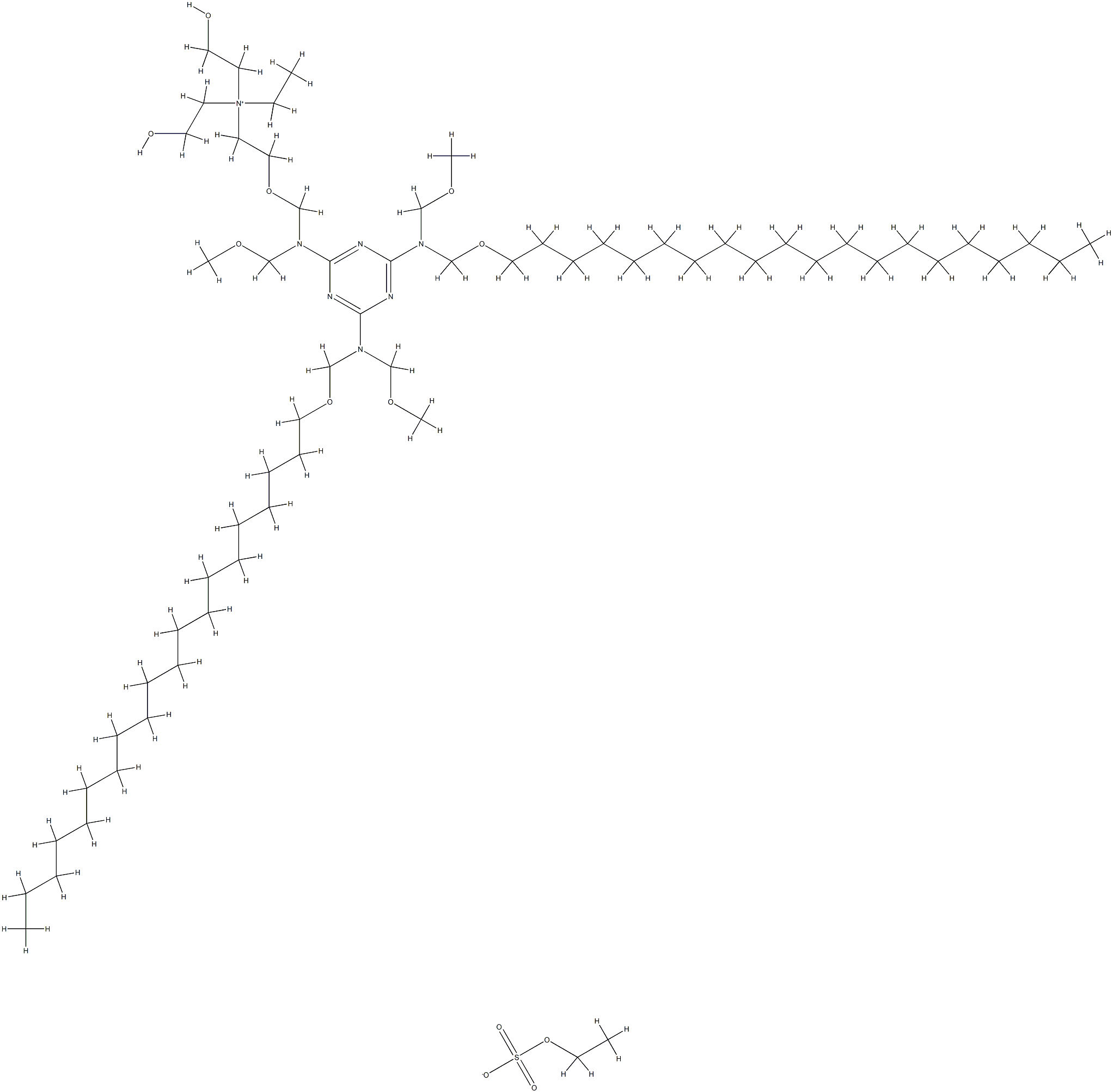 Ethanaminium, 2-[[[4,6-bis[[(eicosyloxy) methyl](methoxymethyl)amino]-1,3,5-triazin-2-yl] (methoxymethyl)amino]methoxy]-N-ethyl-N,N-bis(2-hydroxyethy l)-, ethyl sulfate (salt)
