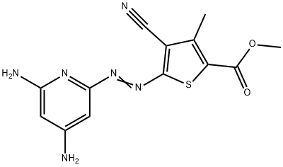 4-Cyano-5-[(4,6-diamino-2-pyridinyl)azo]-3-methyl-2-thiophenecarboxylic acid methyl ester