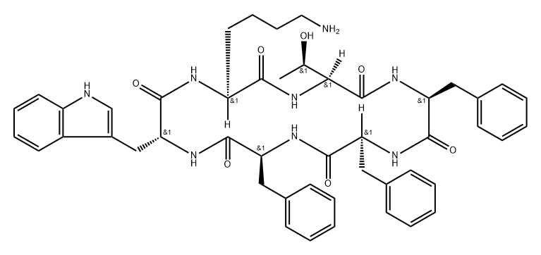 somatostatin, cyclic hexapeptide(Phe-Phe-Trp-Lys-Thr-Phe)-