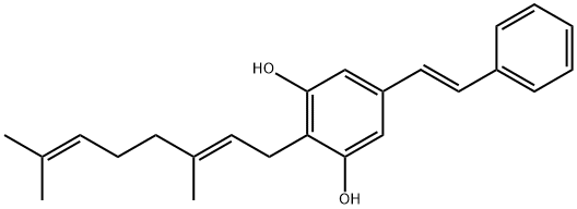 2-[(2E)-3,7-Dimethyl-2,6-octadienyl]-5-[(1E)-2-phenylethenyl]-1,3-benzenediol