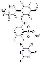 disodium 1-amino-4-[[3-[[(5-chloro-2,6-difluoro-4-pyrimidinyl)methylamino]methyl]-4-methoxysulphonatophenyl]amino]-9,10-dihydro-9,10-dioxoanthracene-2-sulphonate