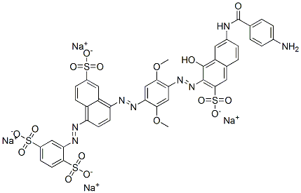 2-[[4-[[4-[[7-[(4-Aminobenzoyl)amino]-1-hydroxy-3-sulfo-2-naphthalenyl]azo]-2,5-dimethoxyphenyl]azo]-6-sulfo-1-naphthalenyl]azo]-1,4-benzenedisulfonic acid tetrasodium salt