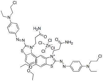 bis[3-(3-amino-3-oxopropyl)-2-[[4-[(2-chloroethyl)ethylamino]phenyl]azo]-6-ethoxybenzothiazolium] tetrachlorozincate