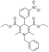 3,5-Pyridinedicarboxylic acid, 1,4-dihydro-2,6-dimethyl-4-(3-nitrophen yl)-1-(phenylmethyl)-, diethyl ester