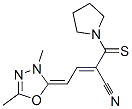 1-[2-cyano-4-(3,5-dimethyl-1,3,4-oxadiazol-2(3H)-ylidene)-1-thioxobut-2-enyl]pyrrolidine