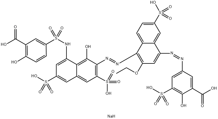 5-[[4-[[8-[[(3-Carboxy-4-hydroxyphenyl)sulfonyl]amino]-1-hydroxy-3,6-disulfo-2-naphthalenyl]azo]-3-ethoxy-7-sulfo-1-naphthalenyl]azo]-2-hydroxy-3-sulfobenzoic acid hexasodium salt