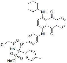 sodium alpha-(chloroacetamido)[4-[[4-(cyclohexylamino)-9,10-dihydro-9,10-dioxo-1-anthryl]amino]phenoxy]xylenesulphonate