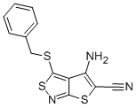 4-Amino-3-((phenylmethyl)thio)thieno(2,3-c)isothiazole-5-carbonitrile